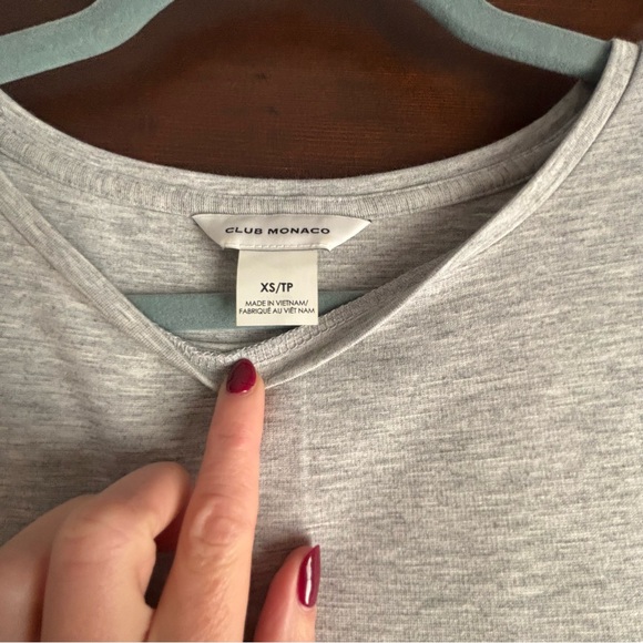 CLUB MONACO Heather Gray Twansia Sarong-Style Tie Waist Ponte Knit Dress. Sz: XS - Picture 3 of 6